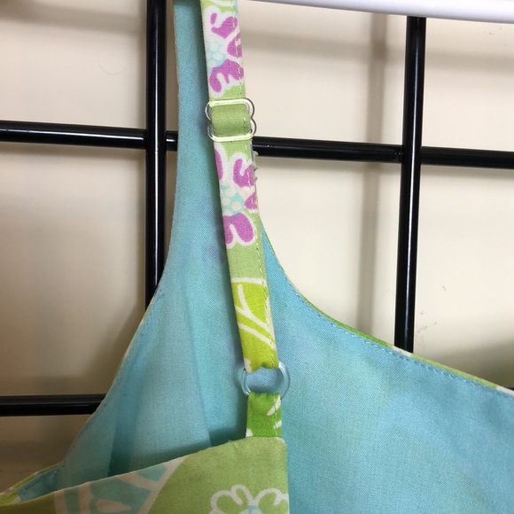 Lilly Pulitzer Green Backless Summer Dress with Back Tie, Fruits & Flowers Sz 2 - Picture 8 of 8